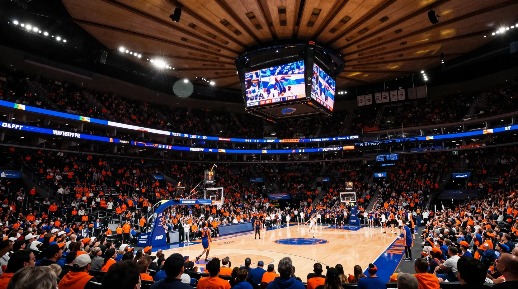 Visual representation of the Nets vs Knicks rivalry at Madison Square Garden