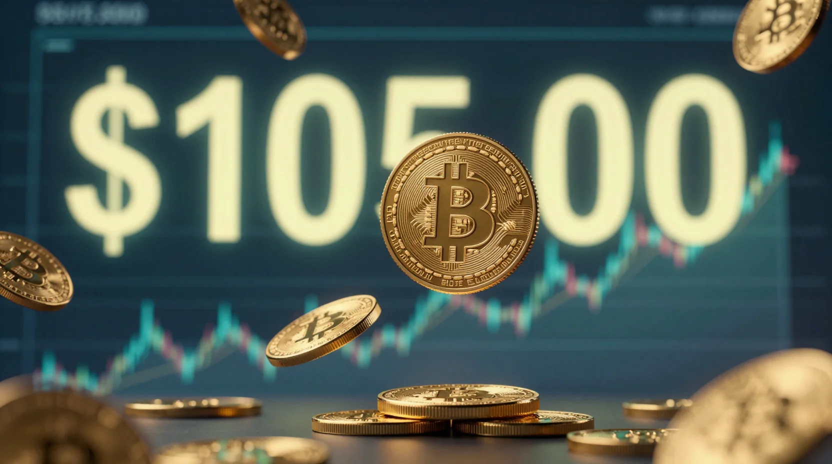 Visual representation of Bitcoin's price challenge reaching $105,000