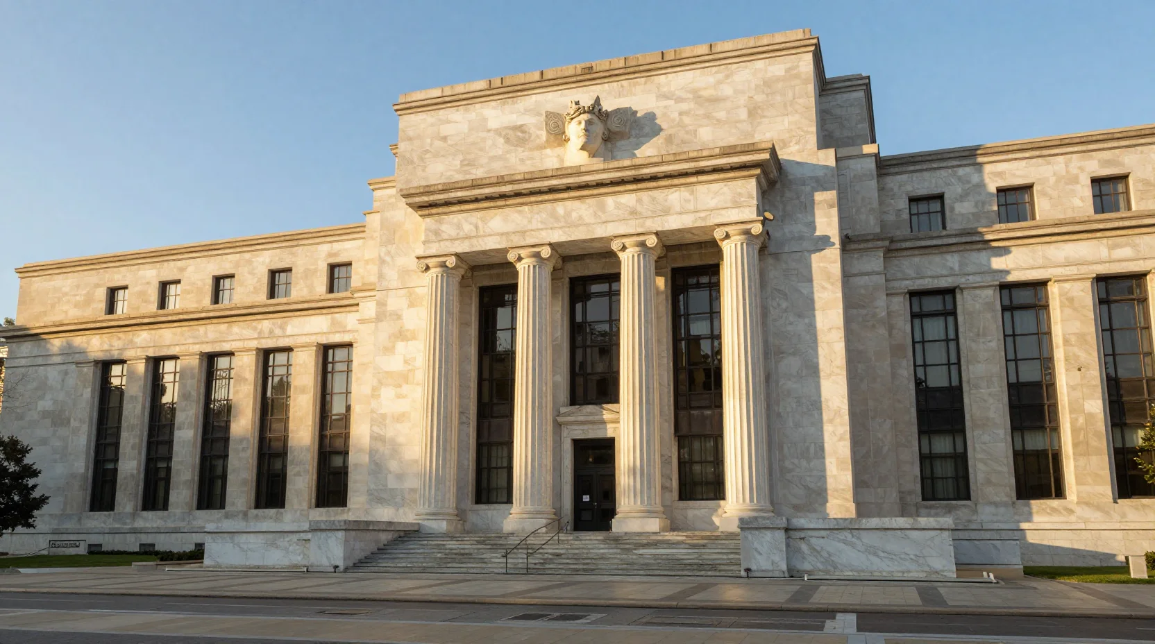 Federal Reserve building at golden hour