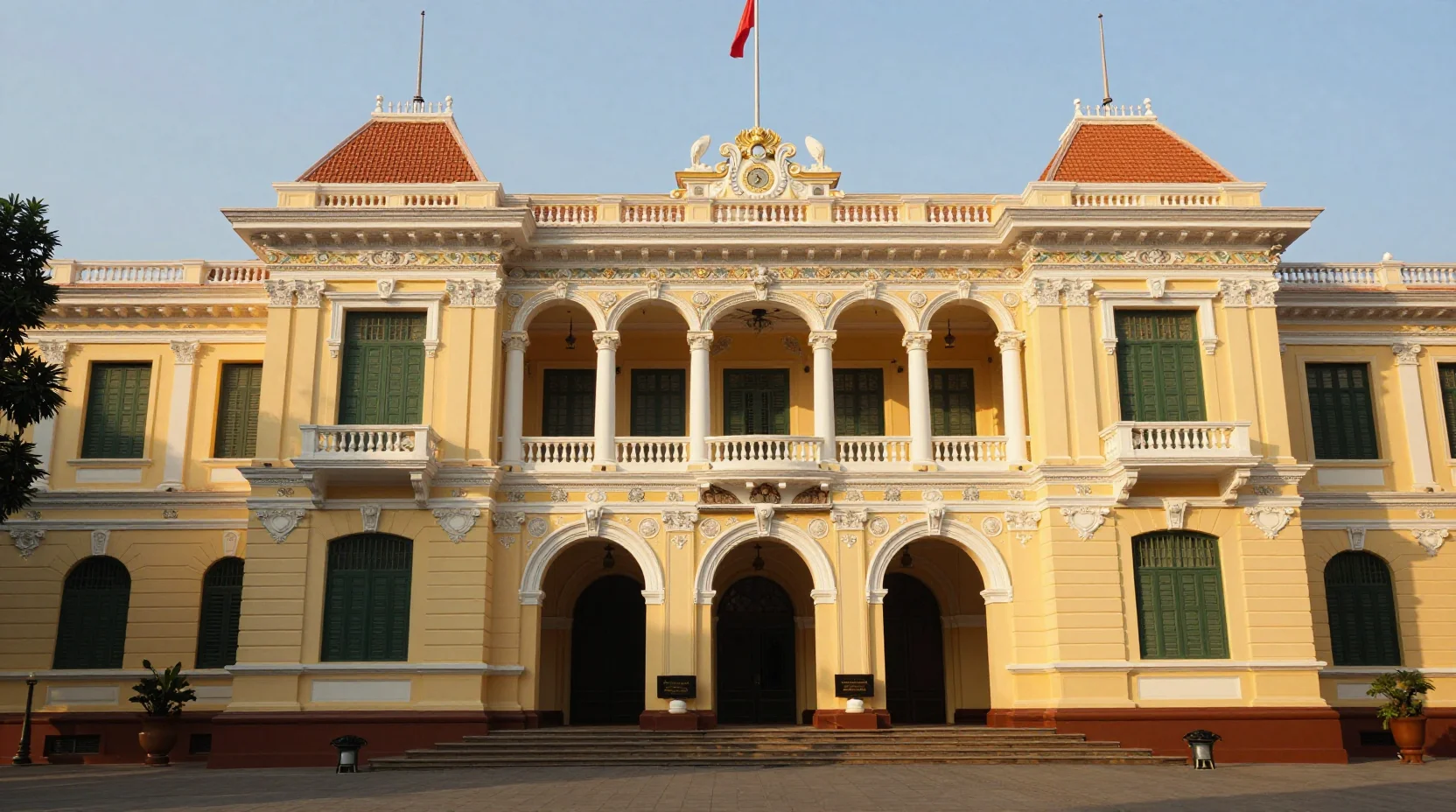 Vietnam's Presidential Palace at golden hour