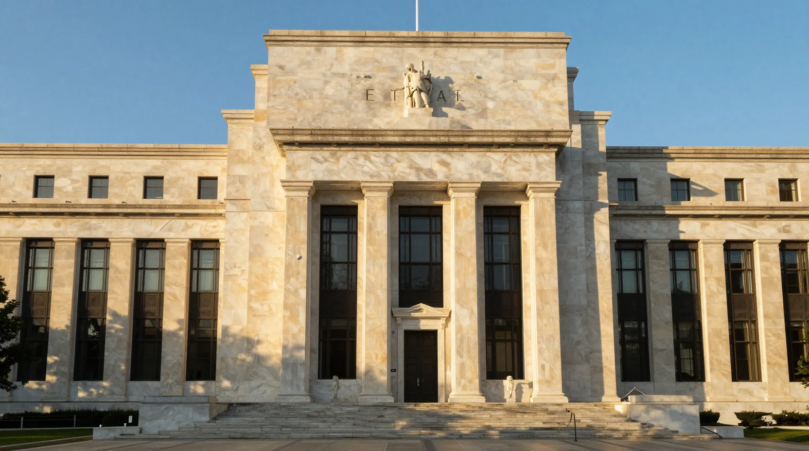 Federal Reserve Building at golden hour representing institutional monetary authority