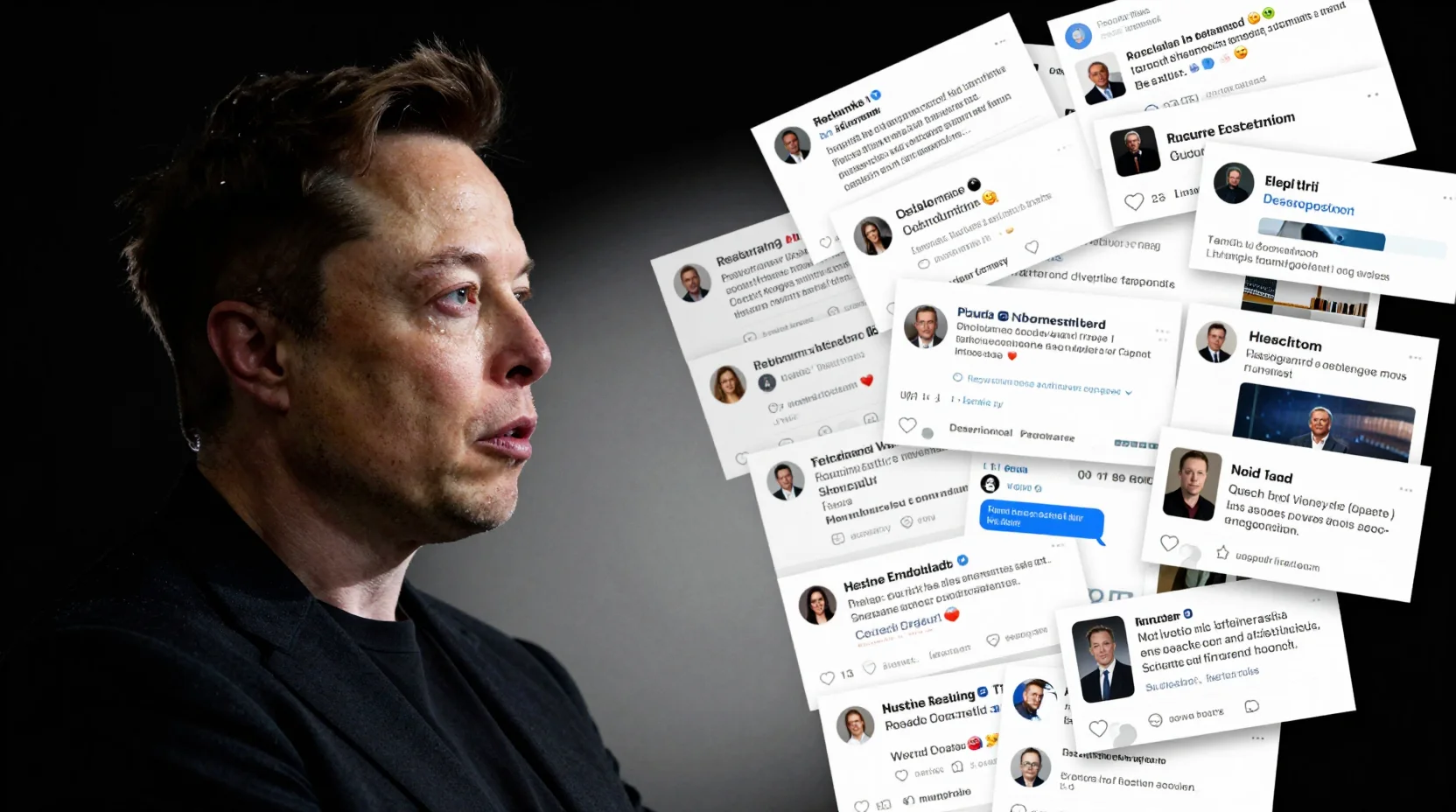 Visual representation of social media posts transforming into tradable assets