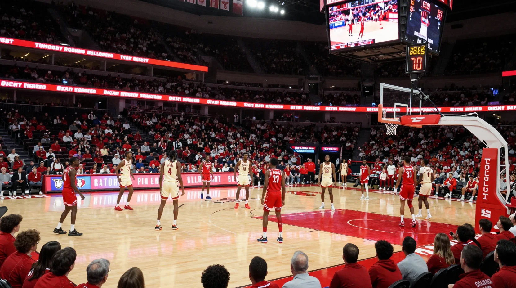 College basketball arena championship atmosphere