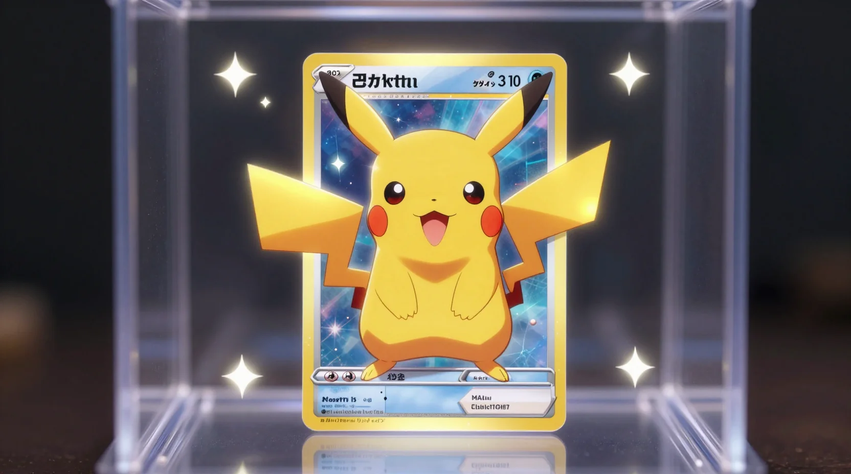 Pikachu Illustrator card in premium display case