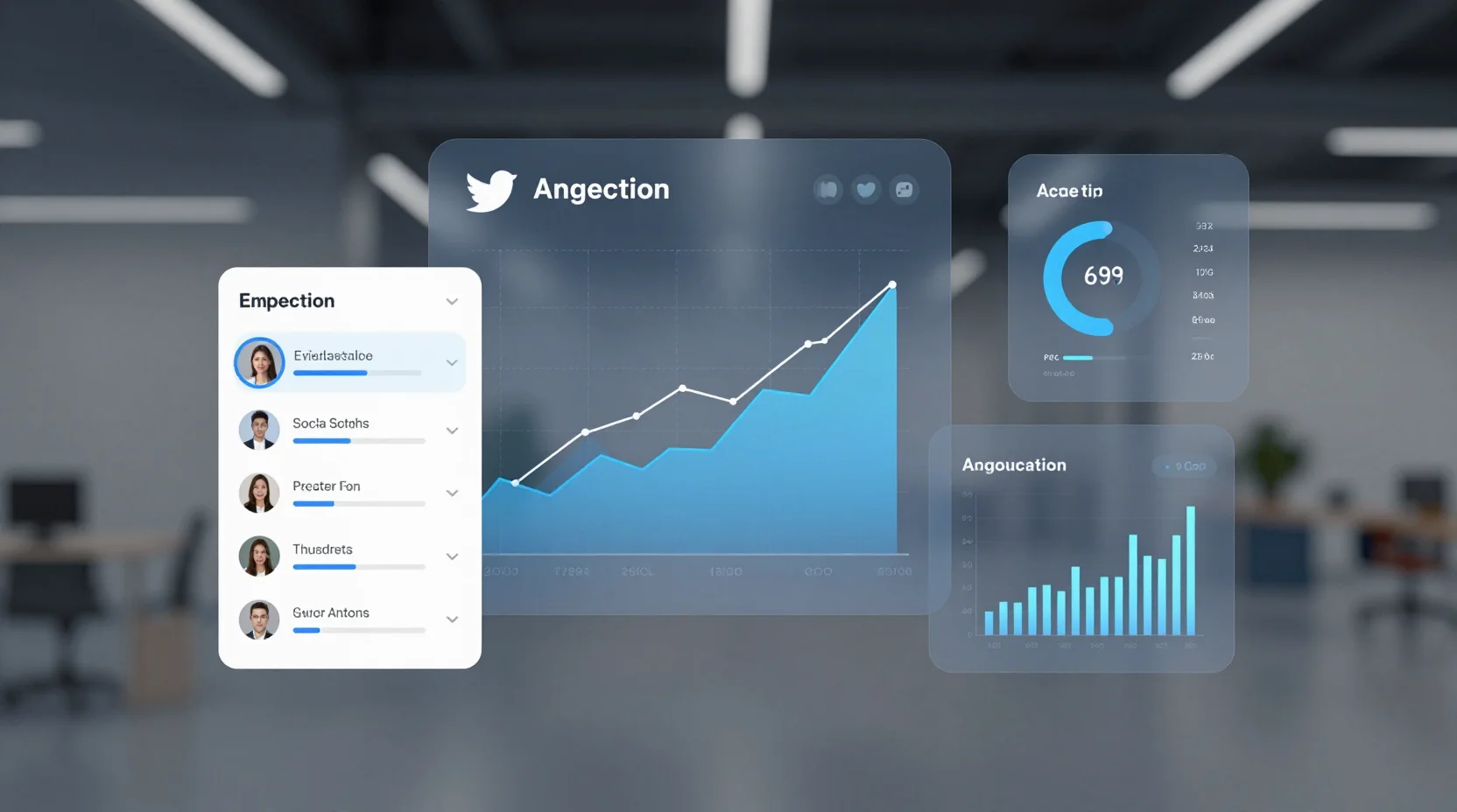 Social media engagement metrics and tweet volume visualization
