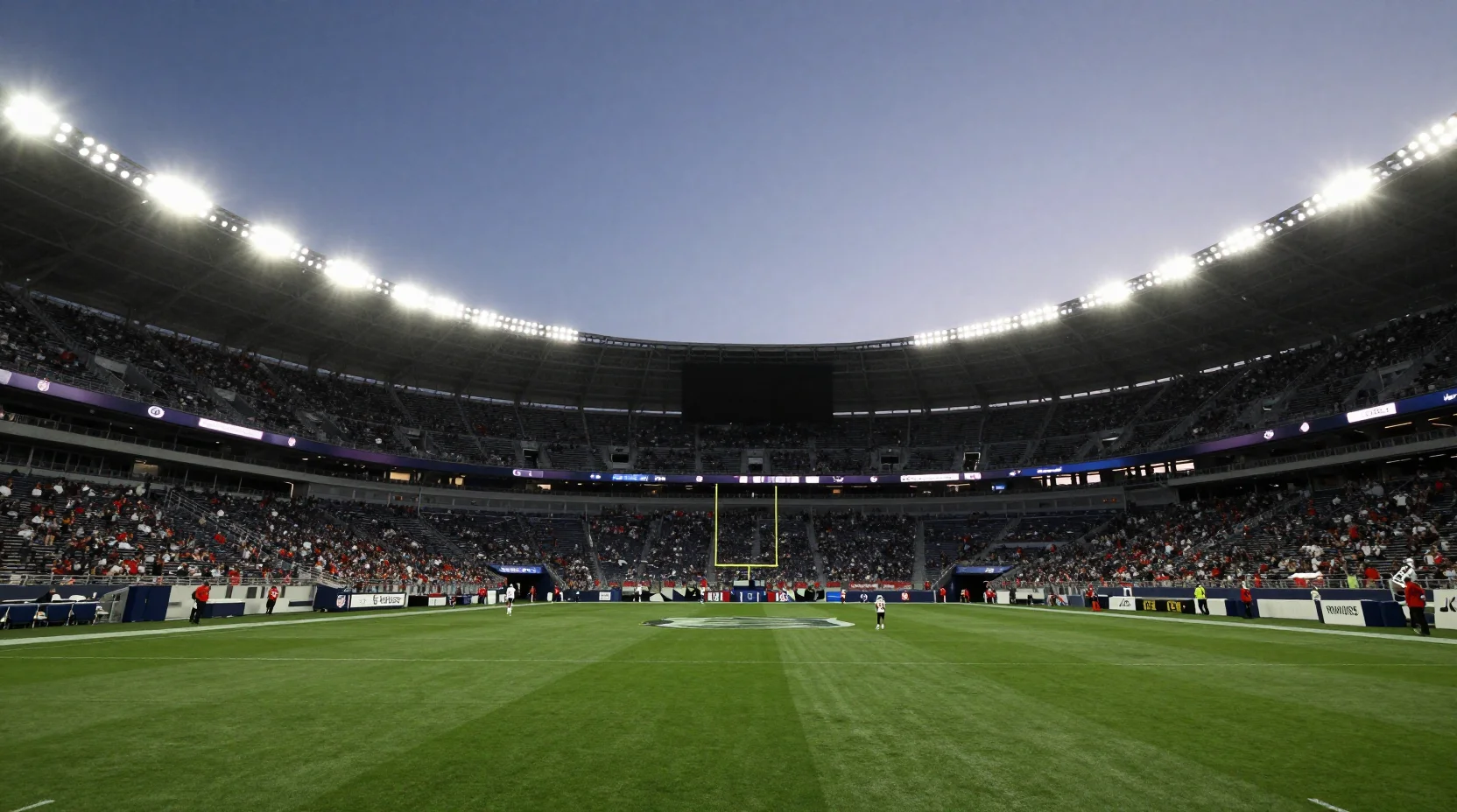 NFL playoff matchup scene under stadium lights