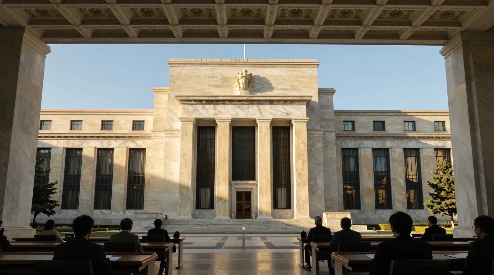 Federal Reserve building at dusk, symbolizing monetary policy authority and institutional gravitas