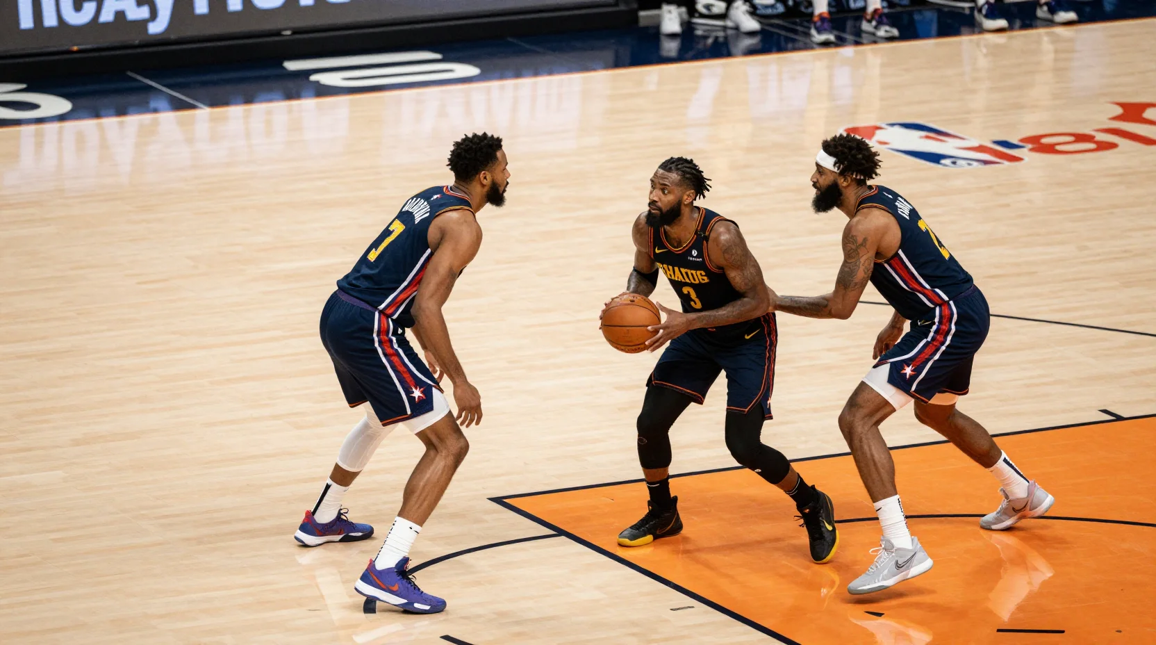 NBA game action - Wizards vs Hornets matchup