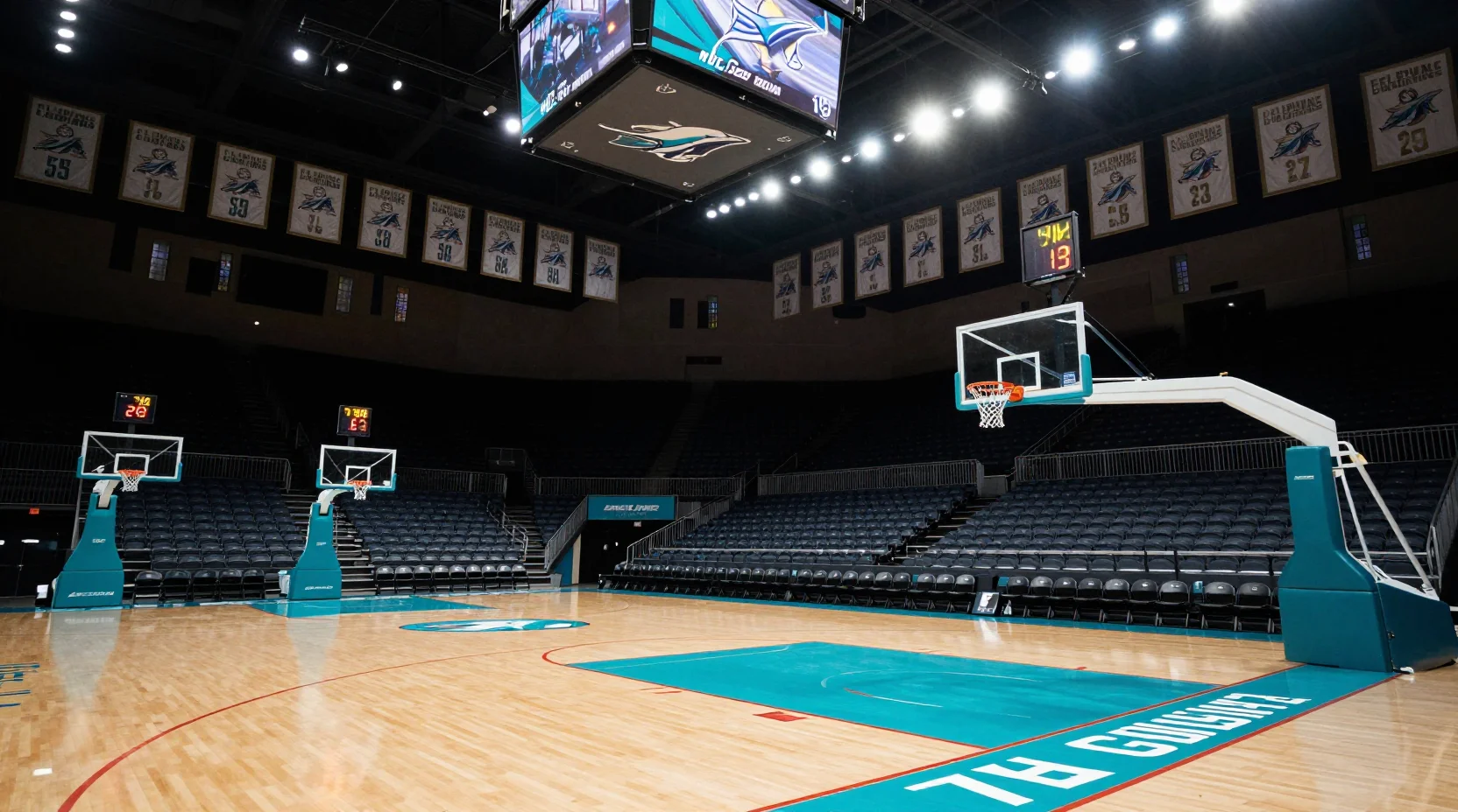 Jacksonville Dolphins home arena under bright lights