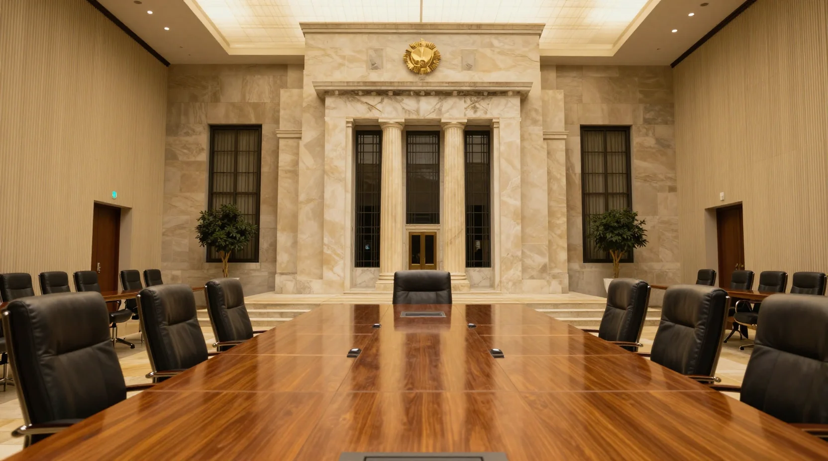 Federal Reserve boardroom atmosphere