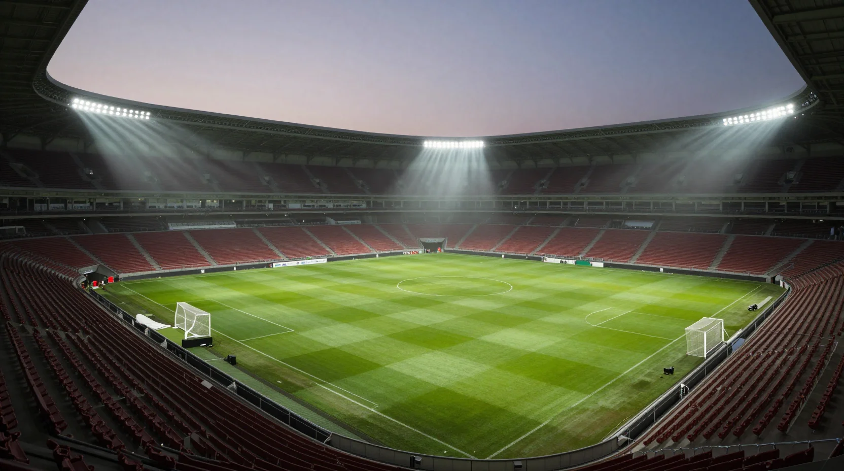 Dramatic Spanish football stadium scene with Barcelona colors