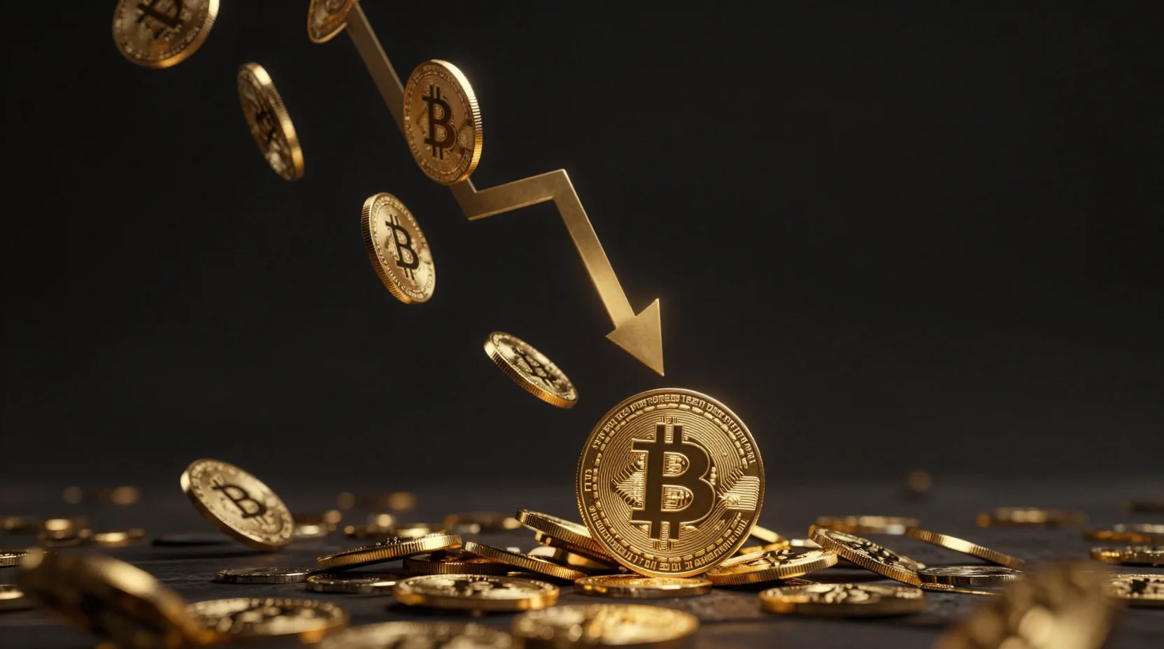 Bitcoin declining through dark digital space with ETF outflows