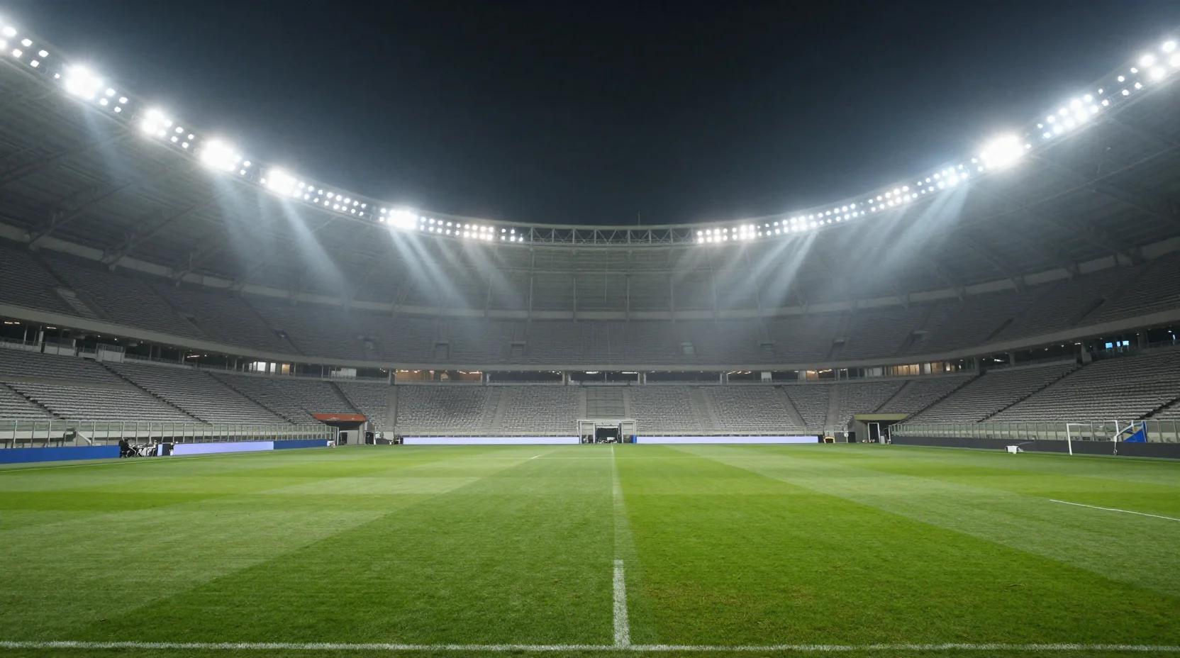 Dramatic night scene at San Siro stadium