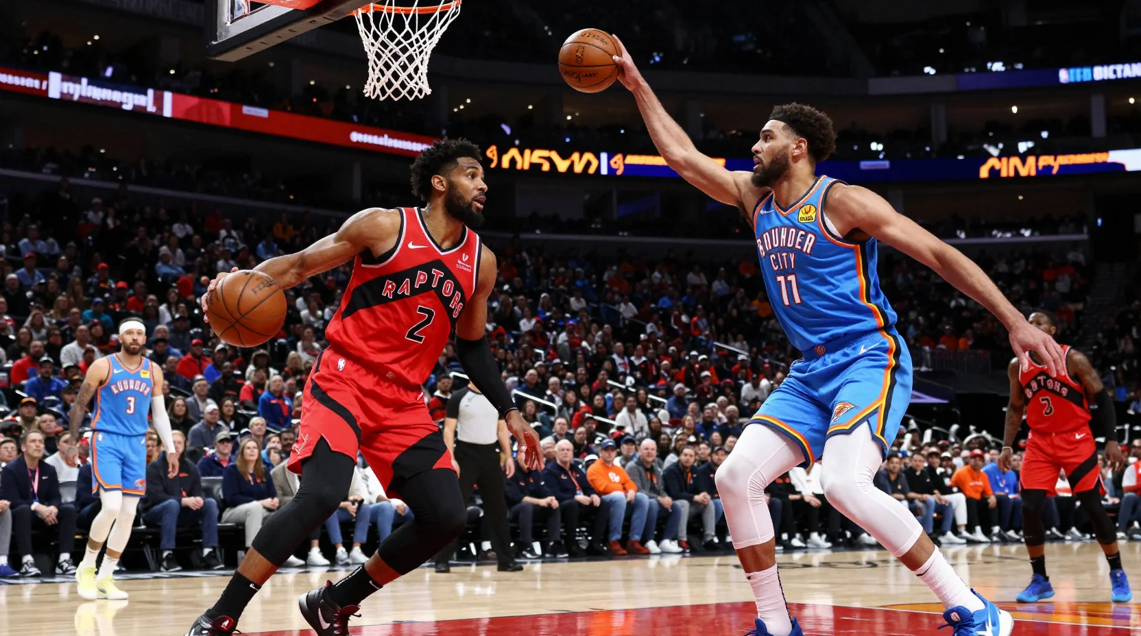 NBA game scene showing intense matchup atmosphere