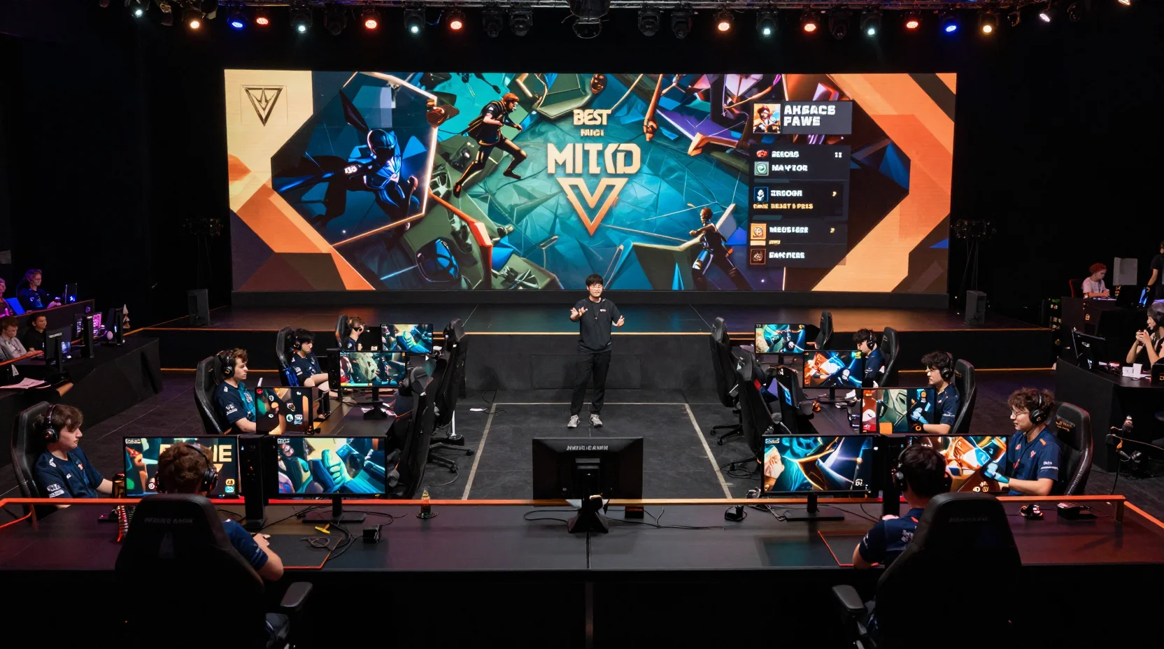 High-stakes League of Legends esports arena before Best-of-Five match