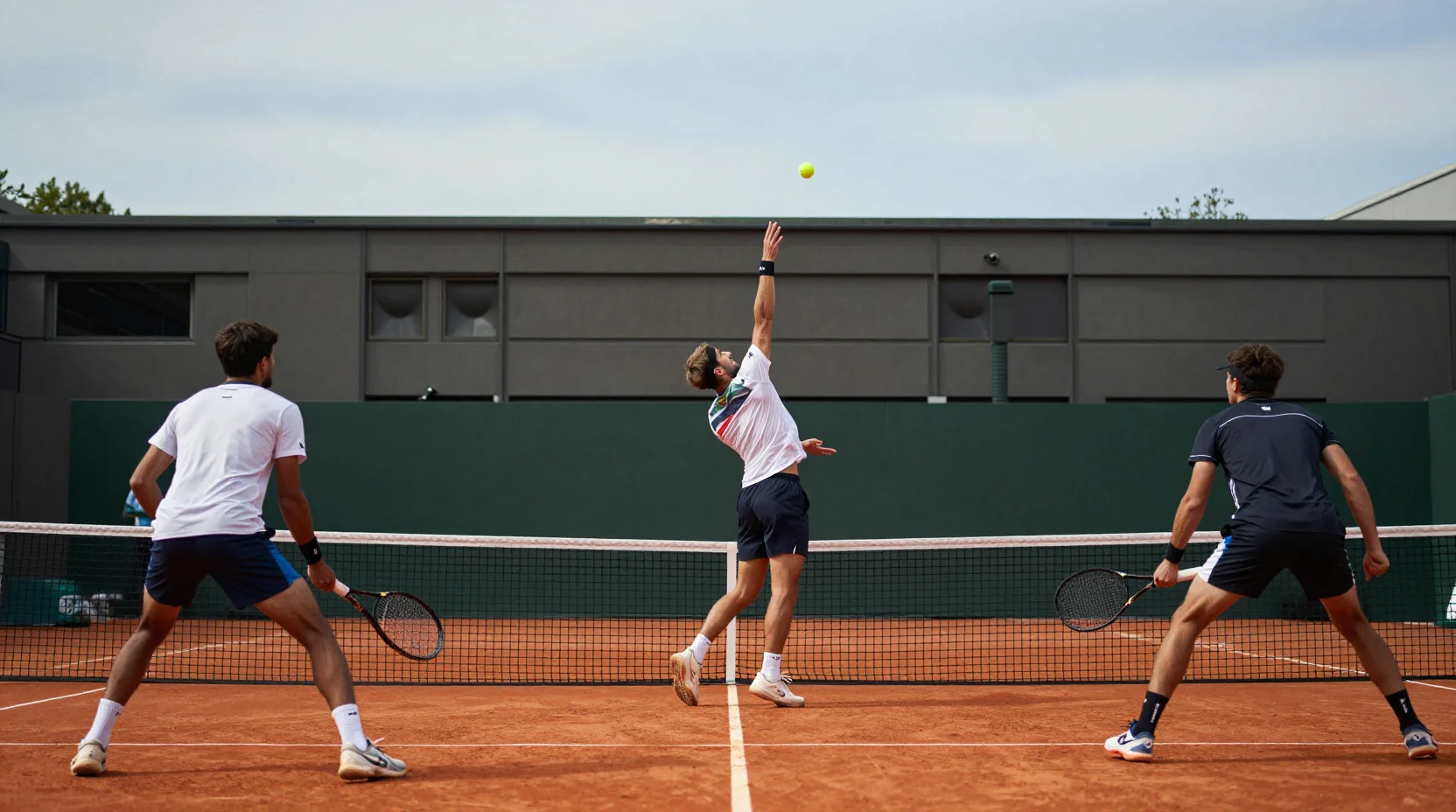 Dramatic tennis match moment at Australian Open with players facing each other across the net