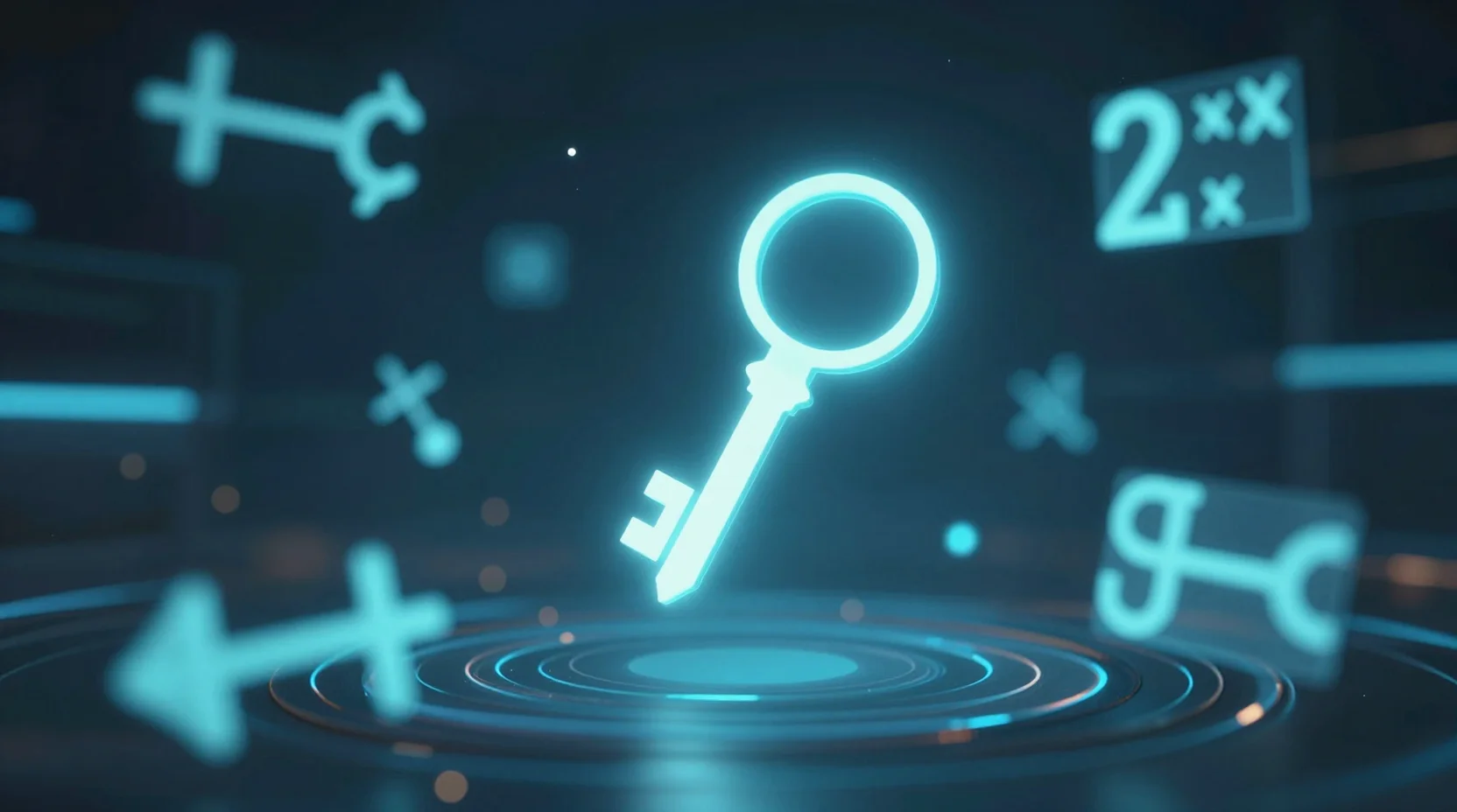 Cryptography visualization with encryption keys and data matrices