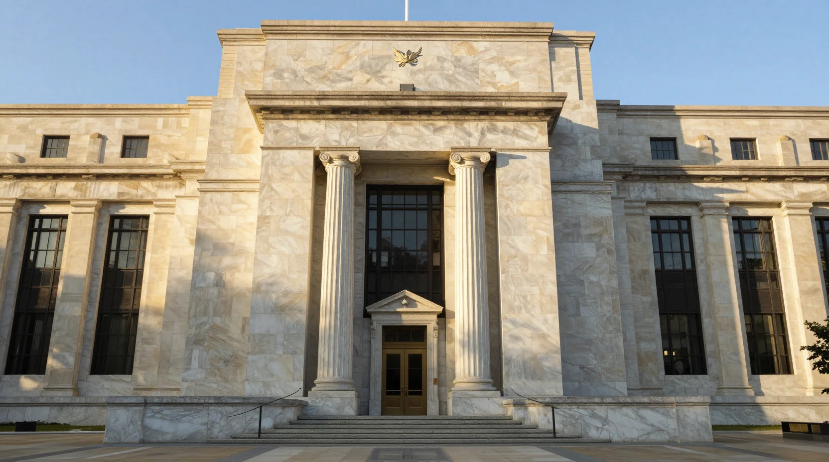 Federal Reserve building at golden hour