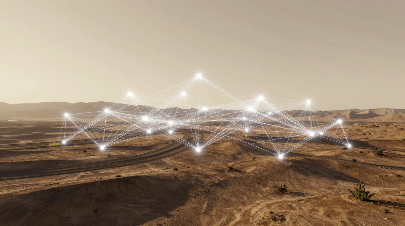 Digital blockchain network visualization showing Solana's interconnected ecosystem
