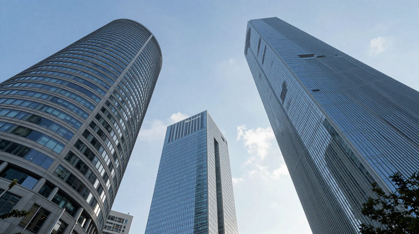 Three corporate towers representing Apple, Microsoft, and NVIDIA competing for market cap leadership