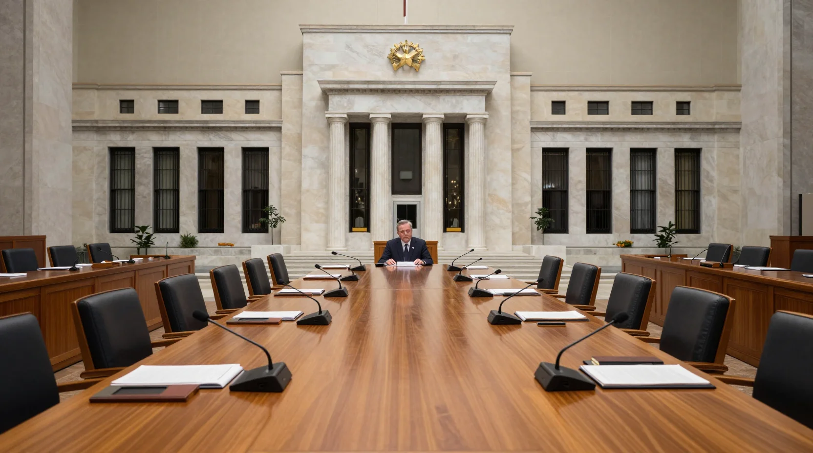 Federal Reserve boardroom representing institutional monetary authority
