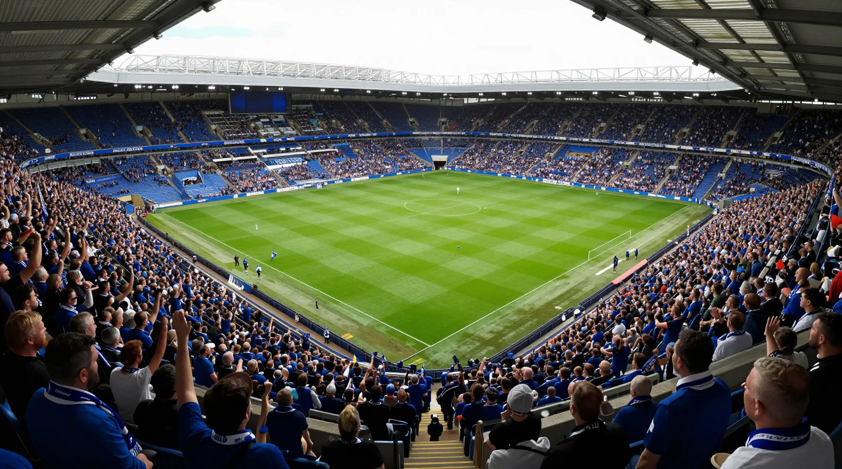 Goodison Park atmosphere with Everton supporters