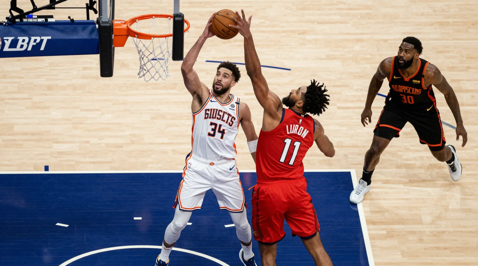NBA game scene showing Rockets' offensive momentum against Grizzlies