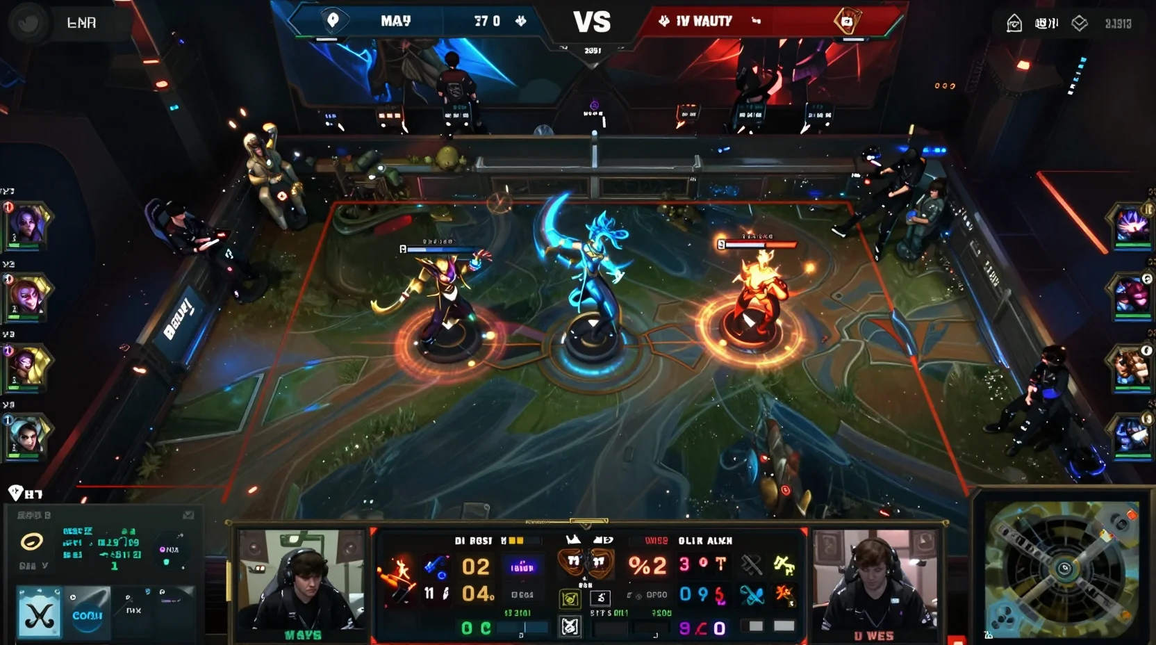 High-energy esports arena moment from a League of Legends professional match