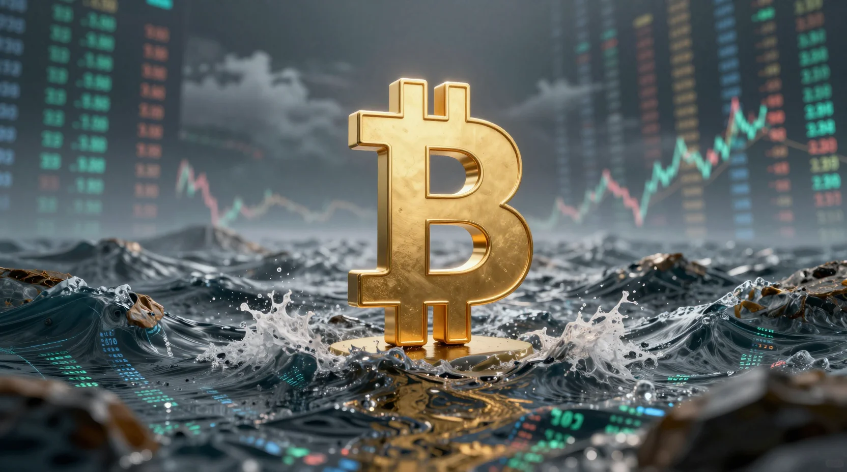 Bitcoin at the $100,000 threshold - digital visualization of cryptocurrency breakout moment