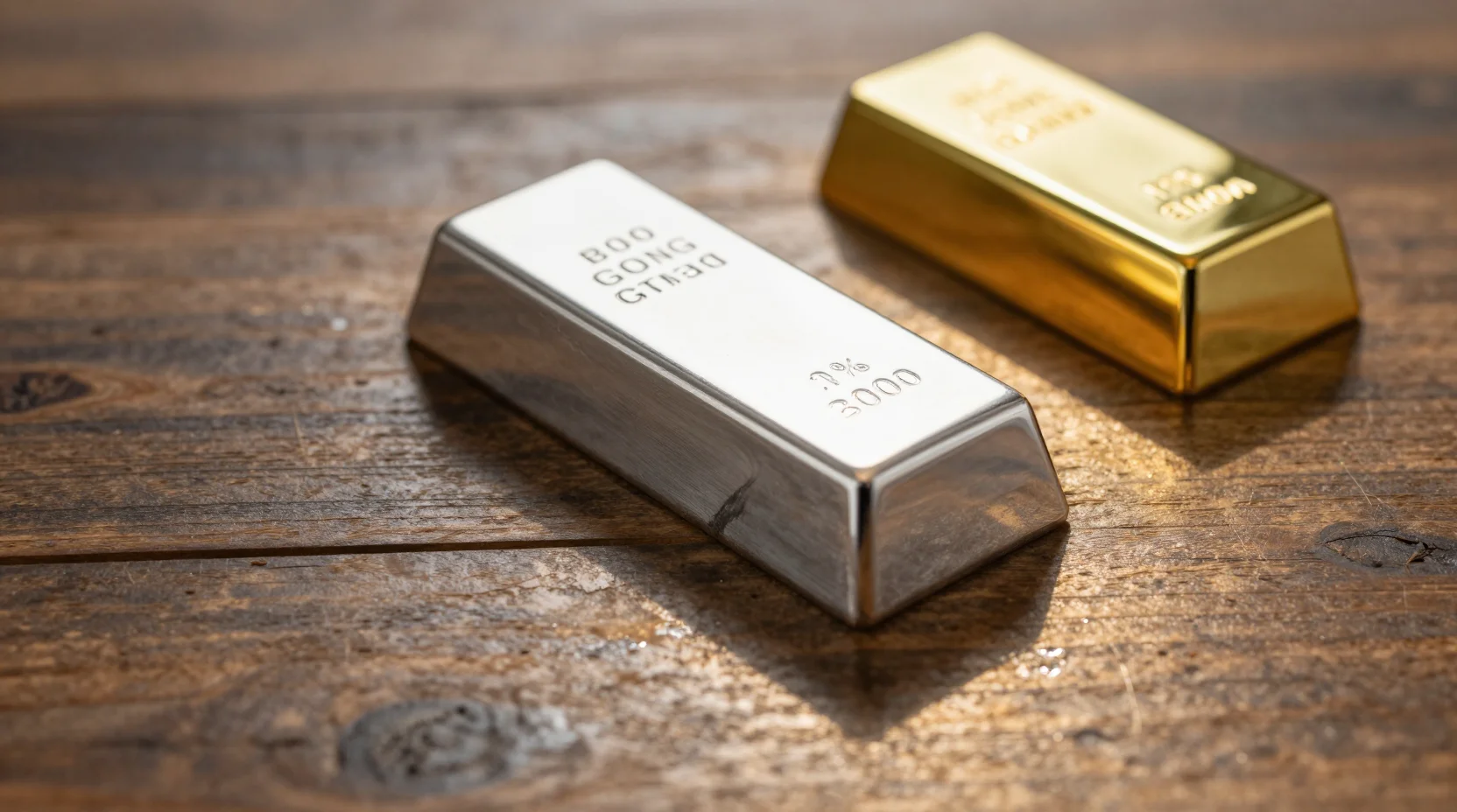 Silver and gold bars in a historic minting workshop
