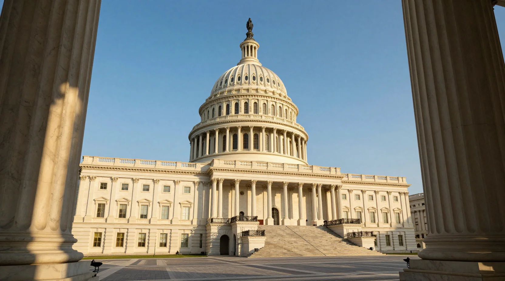 The United States Capitol building at golden hour, symbolizing the gravity of government shutdown decisions