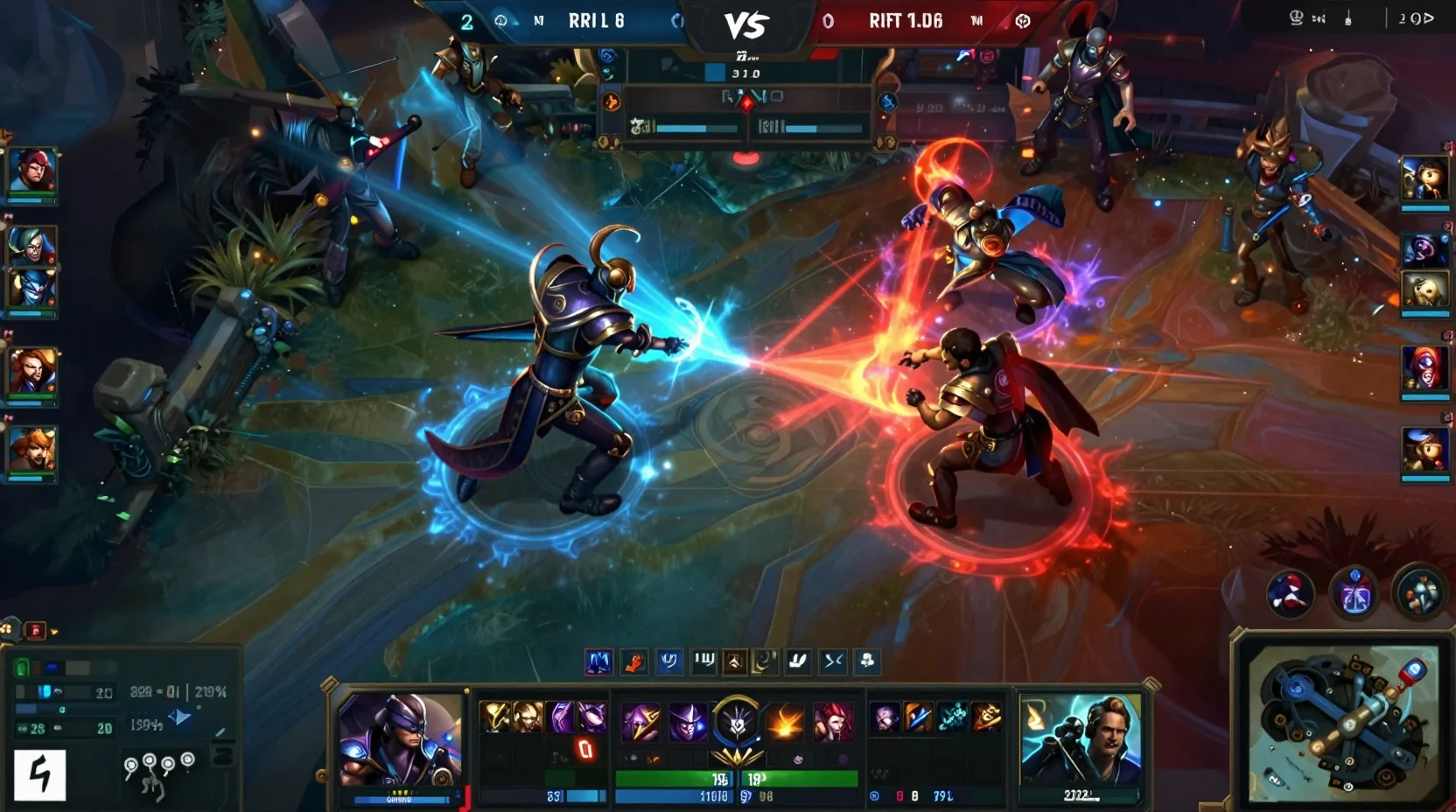 League of Legends esports arena battle scene