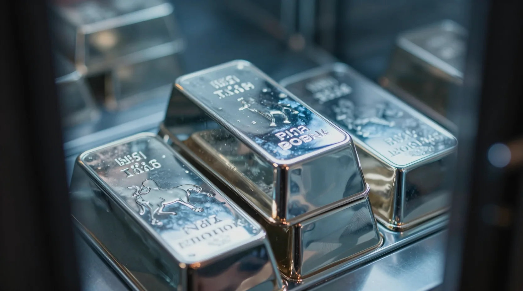 Silver bullion bars in a secure vault representing the precious metal market
