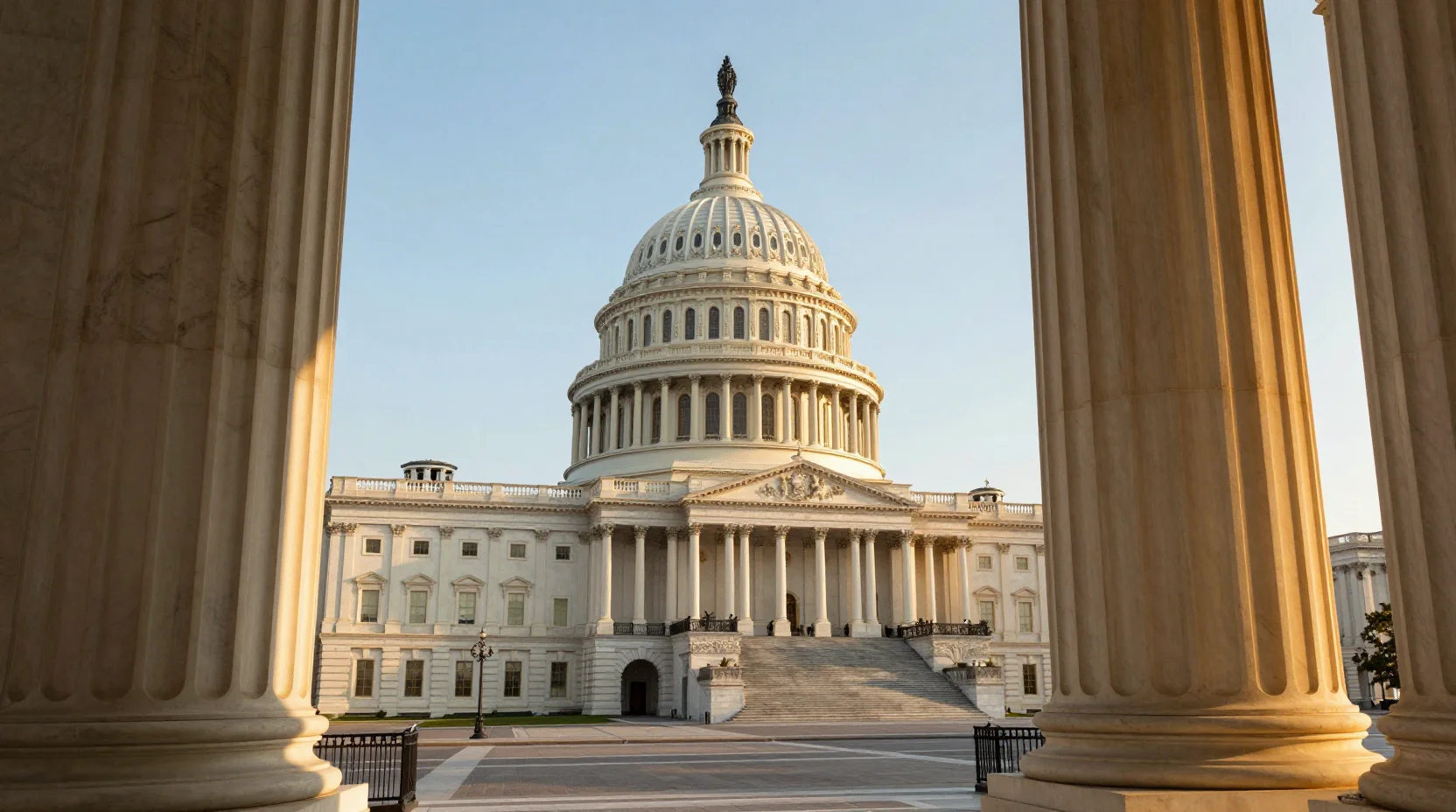 The United States Capitol building at golden hour, symbolizing the gravity of the government shutdown deadline