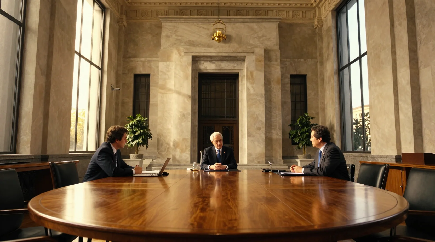 Federal Reserve Board room awaiting the next Chair's announcement