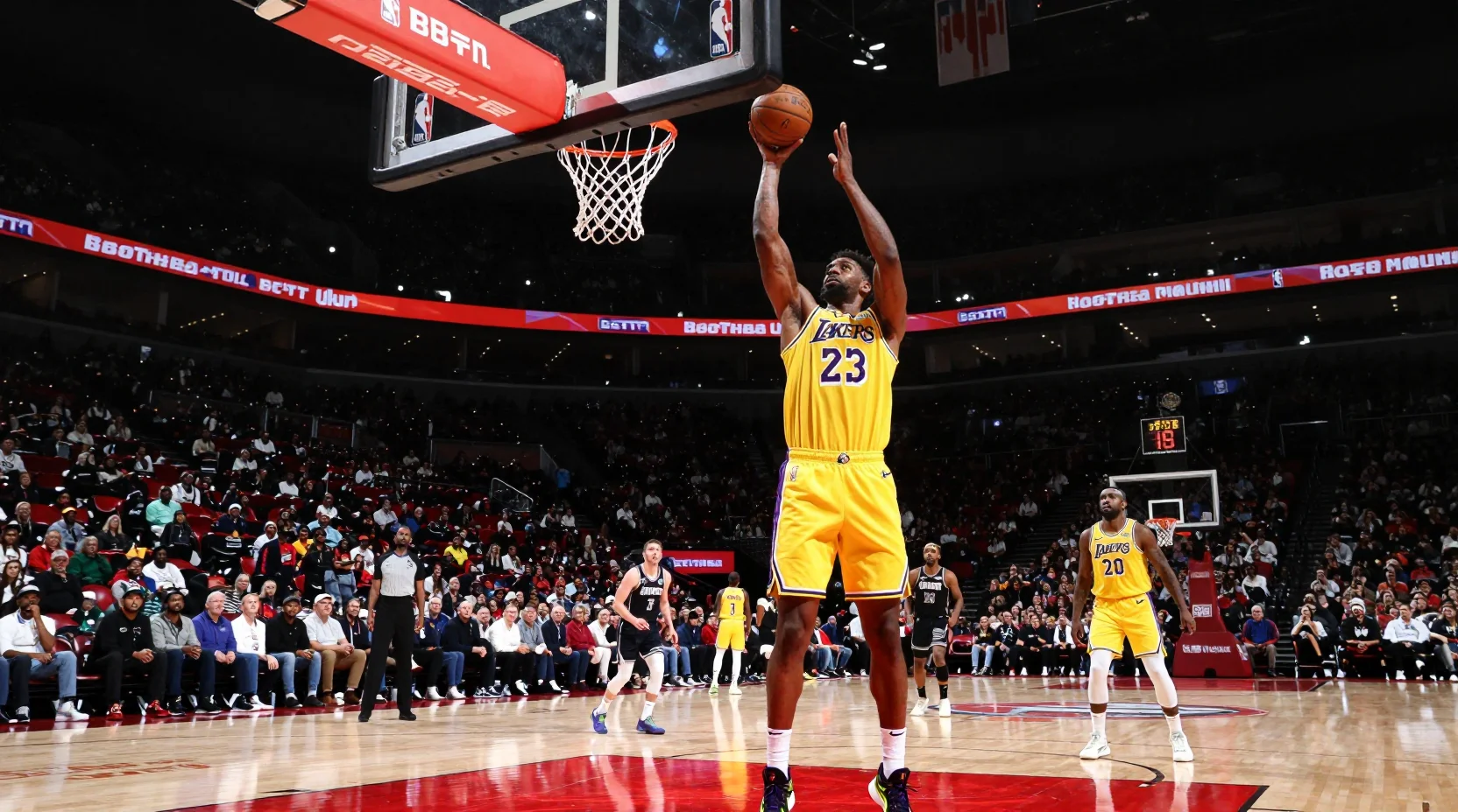 NBA basketball arena scene showing the intense anticipation before a high-stakes matchup between the Trail Blazers and Knicks