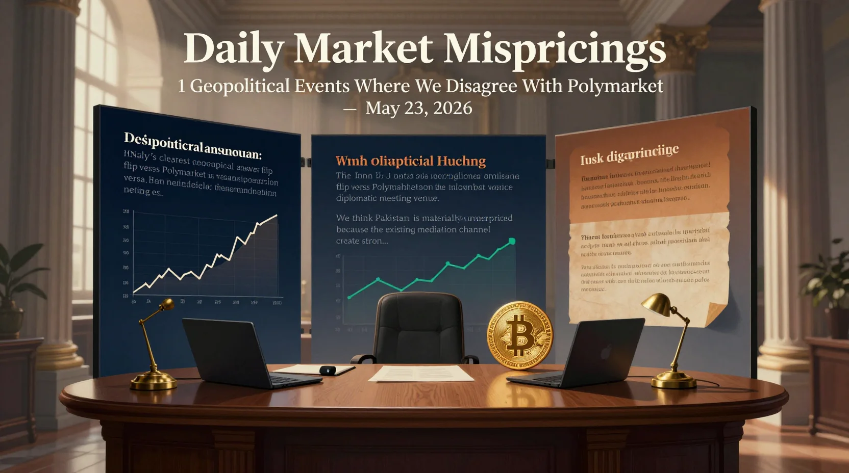 Daily Market Mispricings: 1 Geopolitical Events Where We Disagree With Polymarket — May 23, 2026