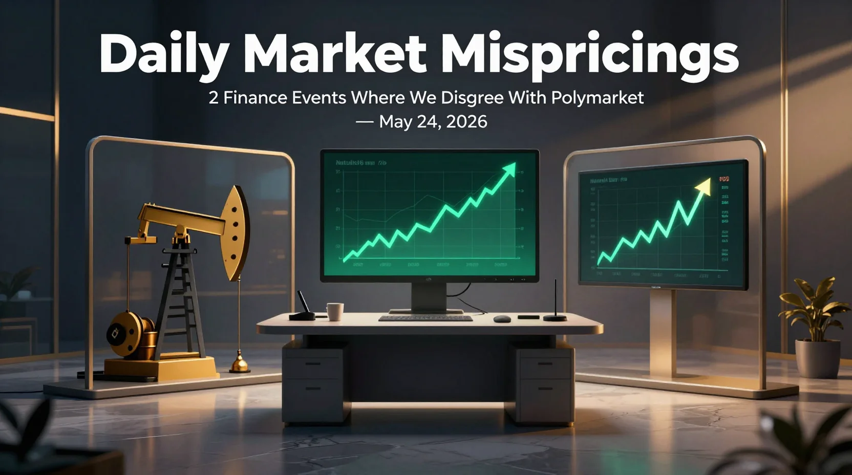 Daily Market Mispricings: 2 Finance Events Where We Disagree With Polymarket — May 24, 2026